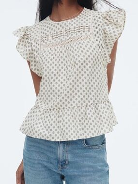 H&M Cotton Peplum Blouse